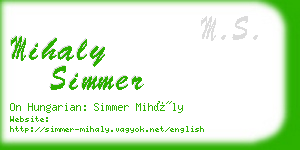 mihaly simmer business card